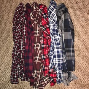 5!!! FIVE FLANNEL BUNDLE *missing 2nd from left